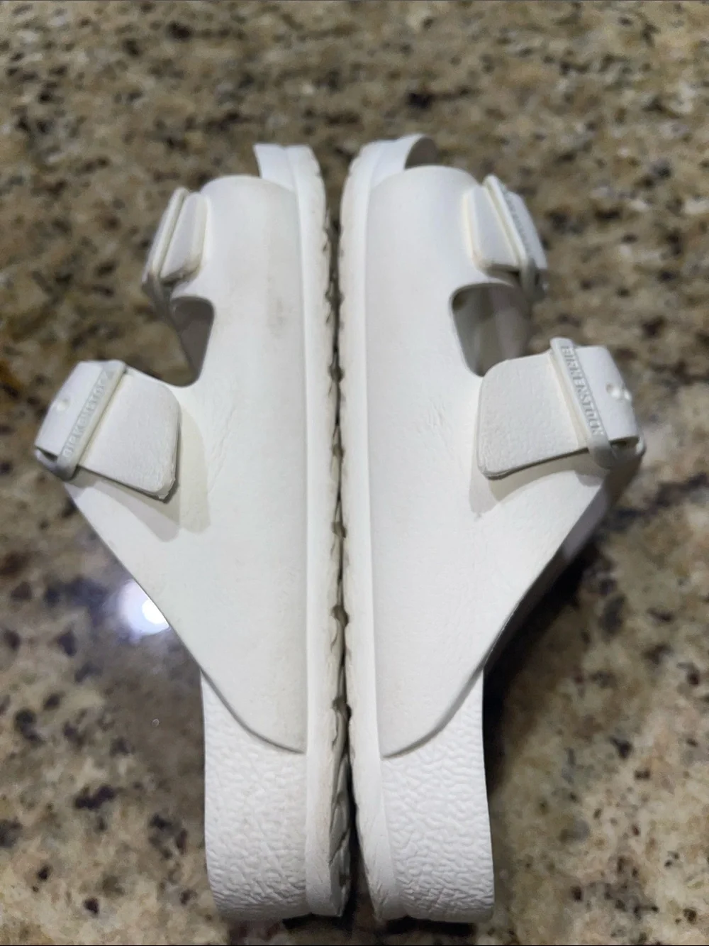 Birkenstock Arizona Kids White Double-Buckle Slide Sandals